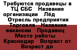 Требуются продавецы в ТЦ СБС › Название организации ­ Лёд “n“ROLL › Отрасль предприятия ­ Торговля › Название вакансии ­ Продавец › Место работы ­ Краснодар › Возраст от ­ 19 › Возраст до ­ 35 - Краснодарский край, Краснодар г. Работа » Вакансии   